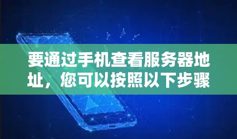 要通过手机查看服务器地址，您可以按照以下步骤操作