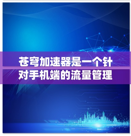 苍穹加速器是一个针对手机端的流量管理工具，旨在帮助用户优化网络使用。以下是对苍穹加速器在手机端的系统设计、功能特点、适用场景和用户体验的详细分析