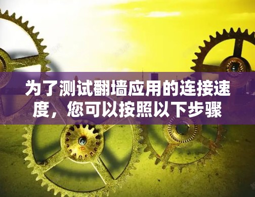为了测试翻墙应用的连接速度，您可以按照以下步骤进行